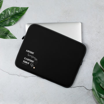 A different language , is a different vision of life - Black Laptop Sleeve