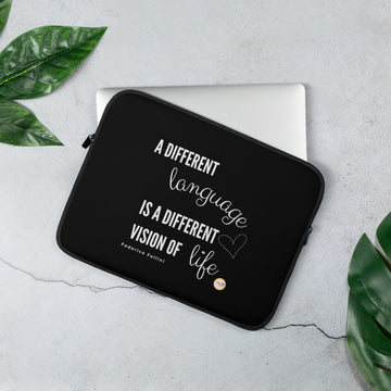 A different language , is a different vision of life - Black Laptop Sleeve