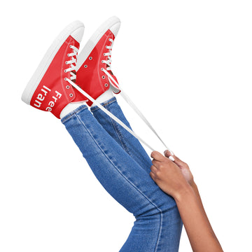 Free Iran -Red Women’s high top canvas shoes