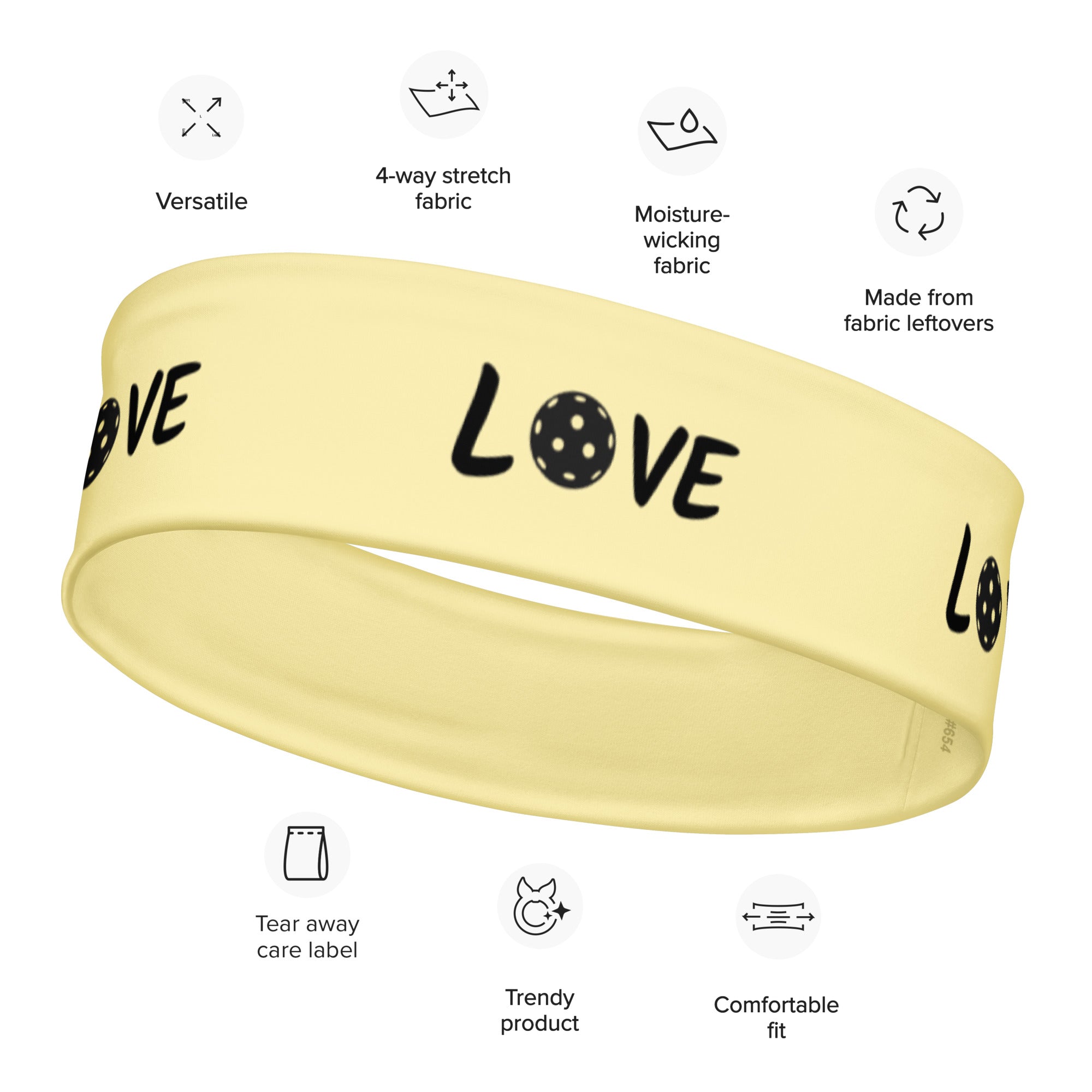 Love Pickleball -Yellow - Headband