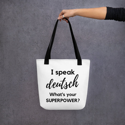 I speak deutsch / What is your Superpower ?Tote bag