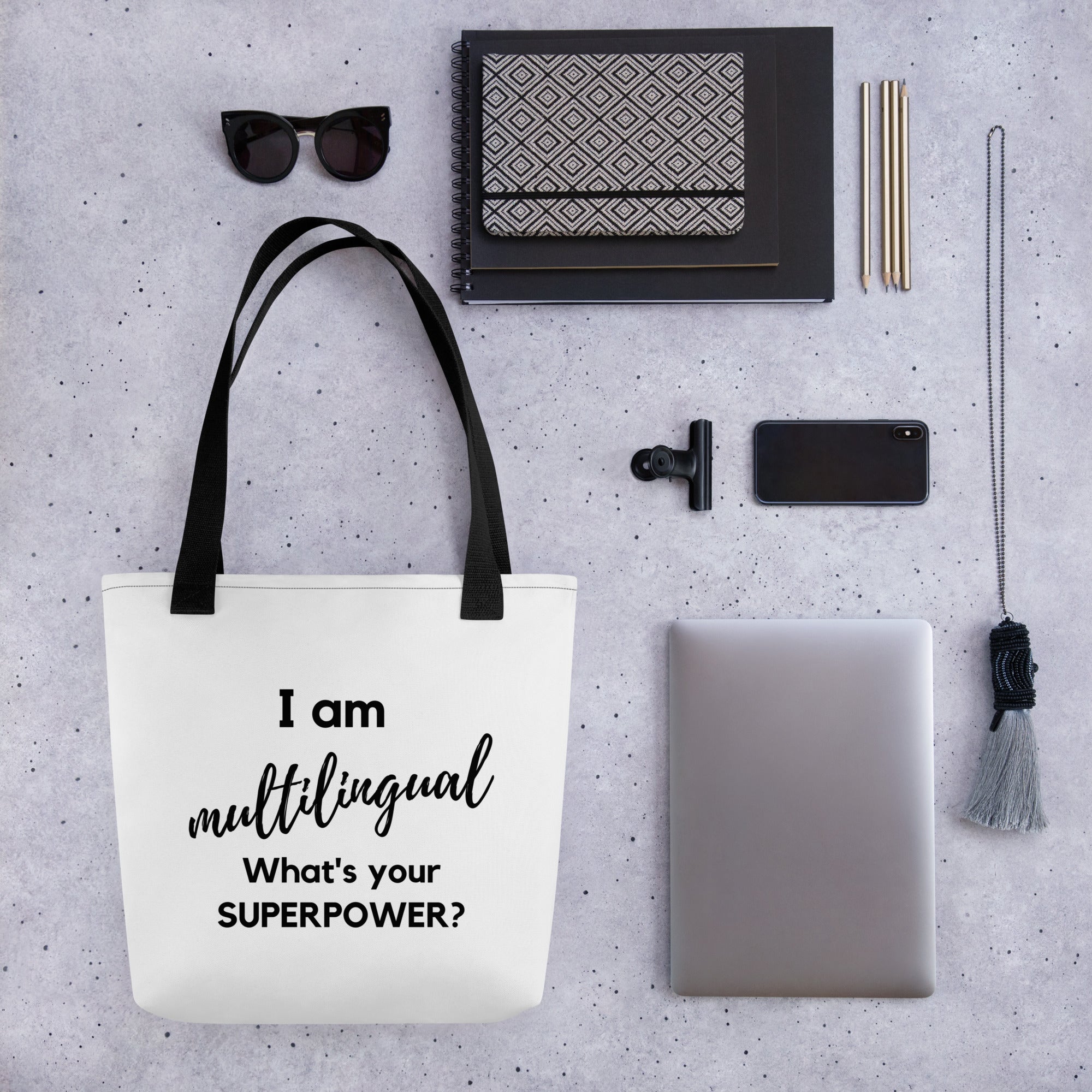 I am multilingual  /  What is your Superpower ? Tote bag