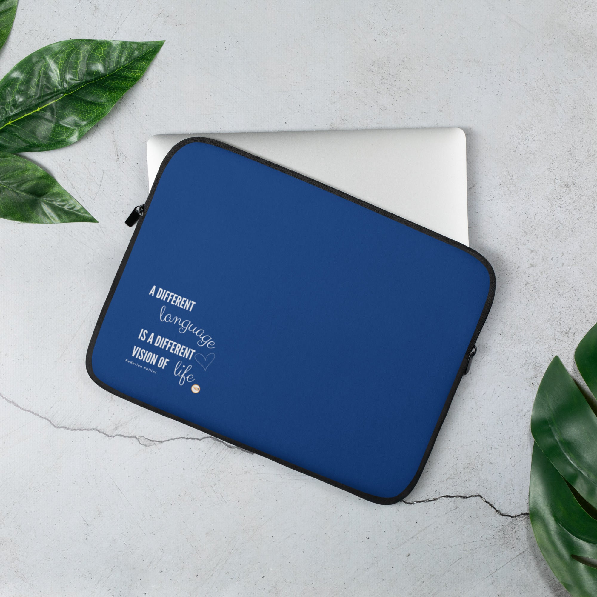 A different language , is a different vision of life - Blue Laptop Sleeve