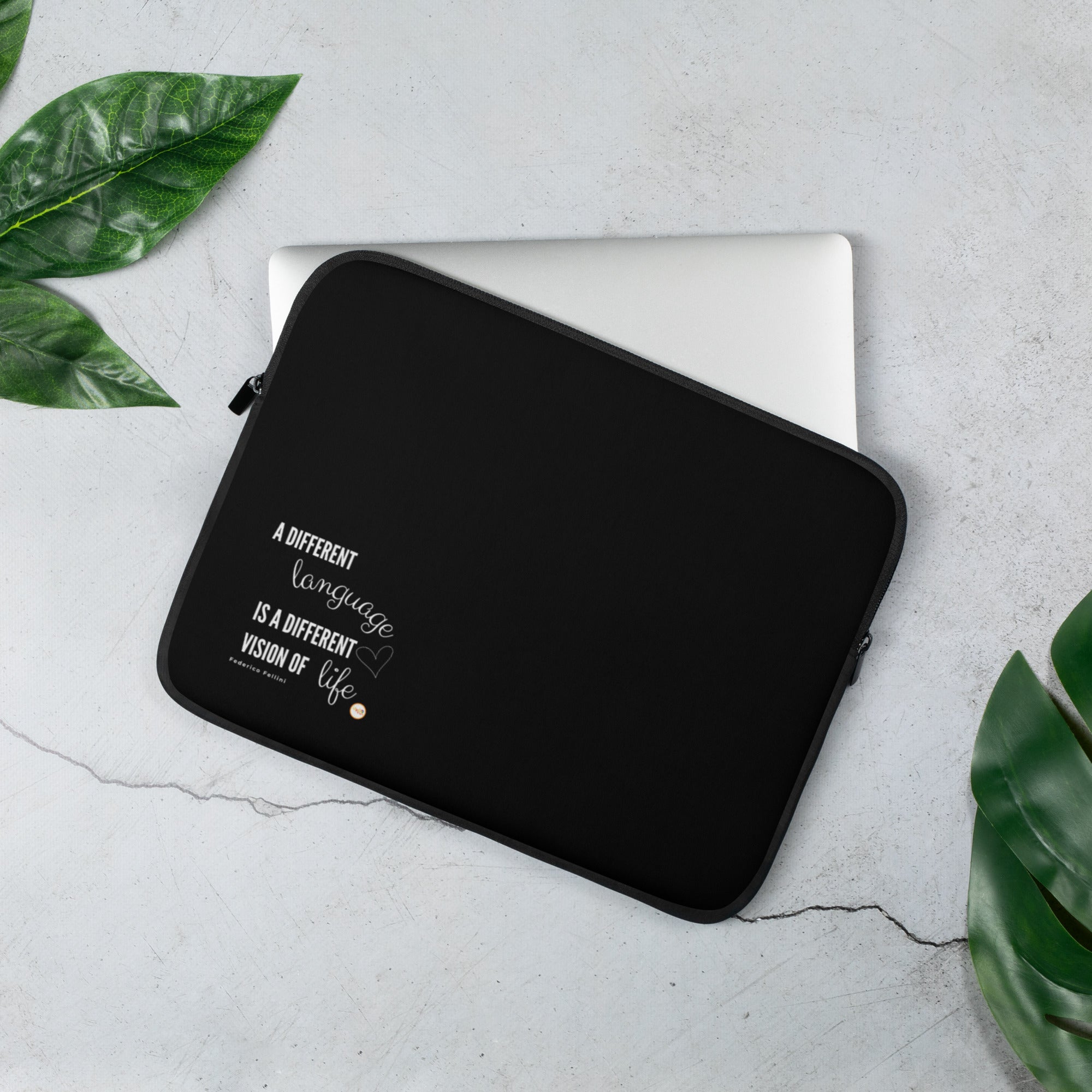 A different language , is a different vision of life - Black Laptop Sleeve