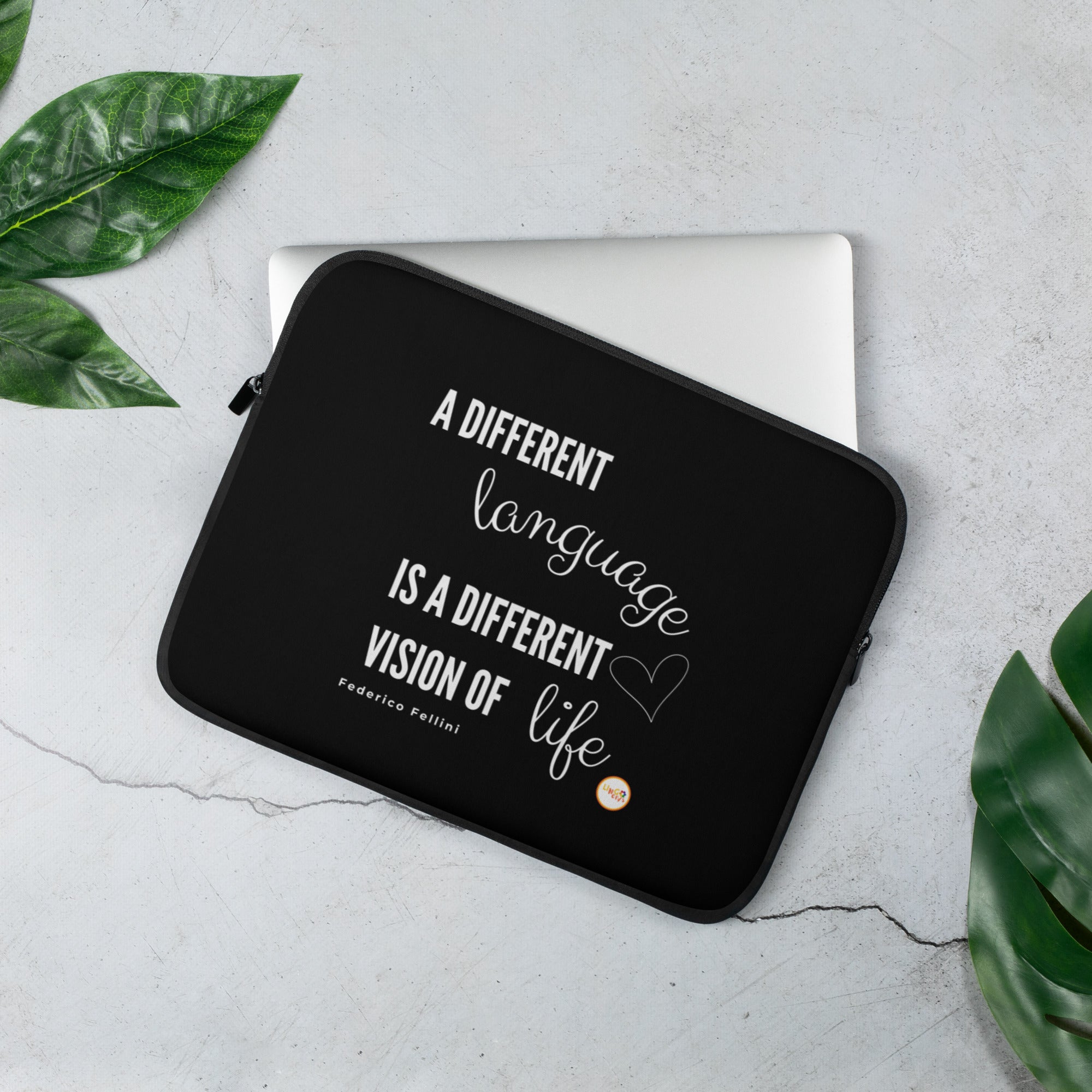 A different language , is a different vision of life - Black Laptop Sleeve