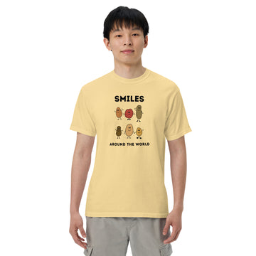 Smiles Around the World  - Men’s garment-dyed heavyweight t-shirt copy