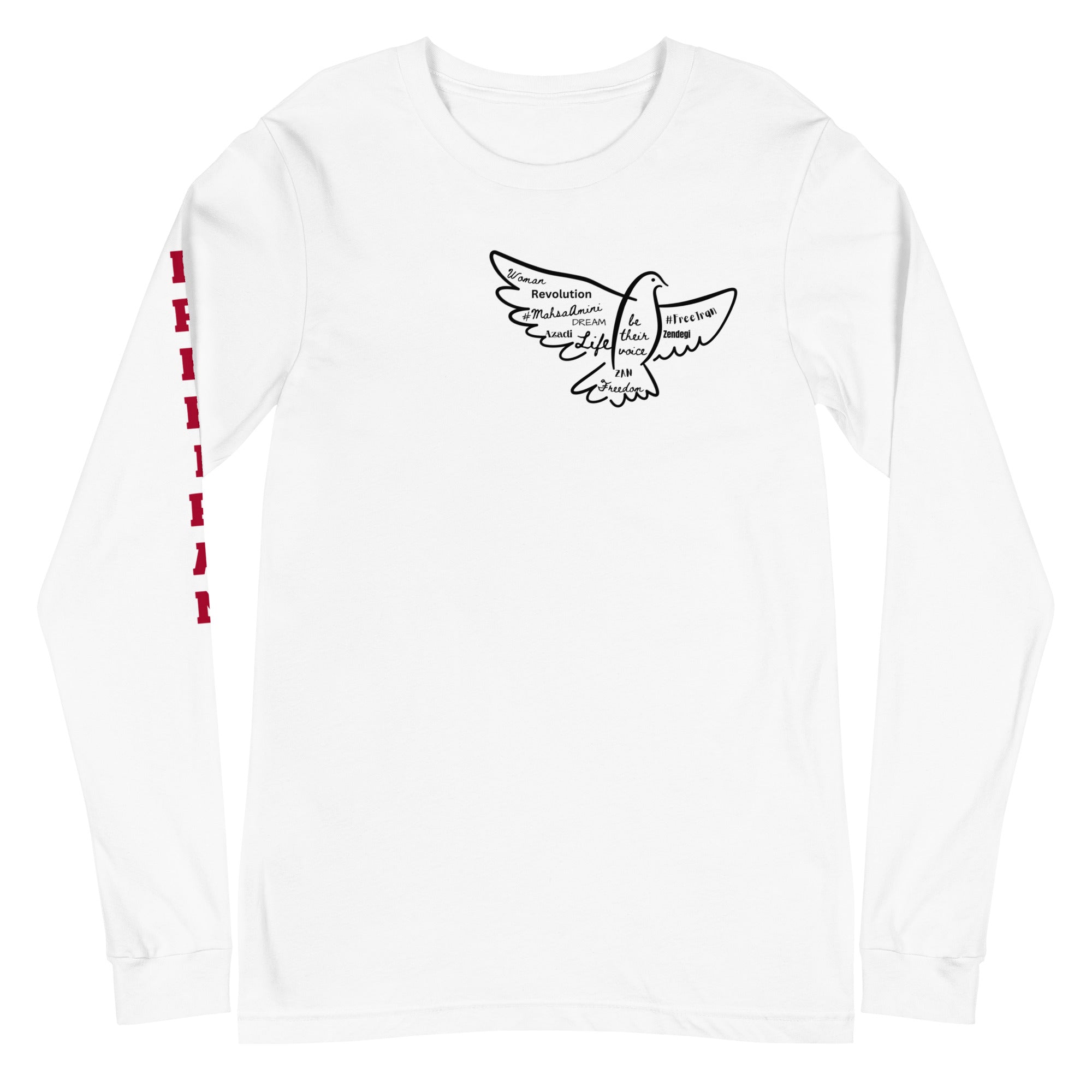 Free Iran - Dove Design - Unisex Long Sleeve Tee