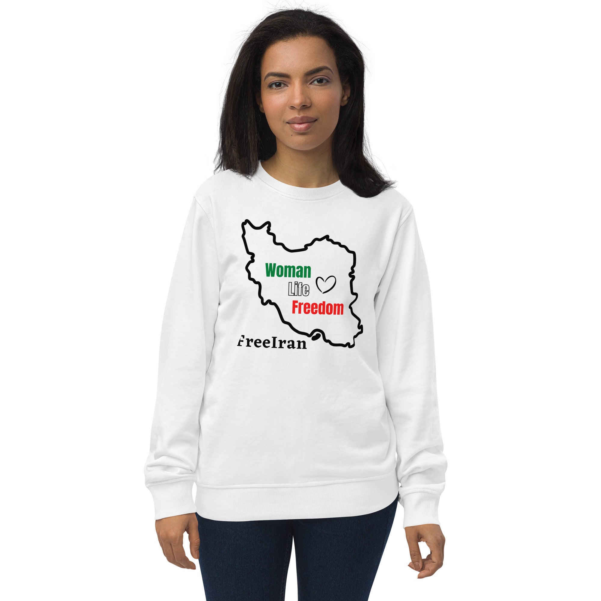 Woman Life Freedom -Iran / Map -Unisex organic sweatshirt