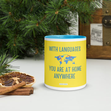 With Languages You Are At Home Anywhere  - Mug with Color Inside