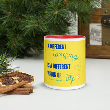 A Different Language , Is A Different Vision Of Life - Mug with Color Inside