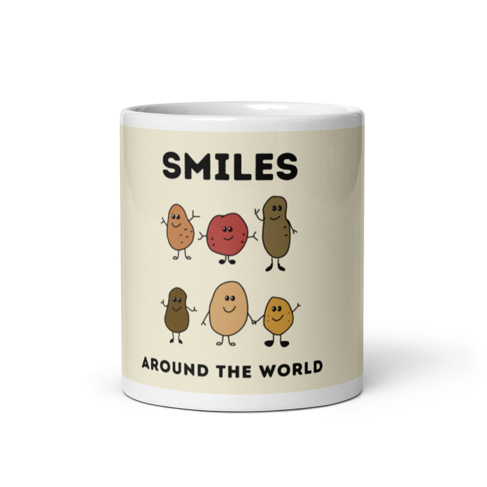 Smiles around the World - White glossy mug