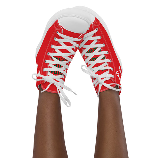 Free Iran -Red Women’s high top canvas shoes